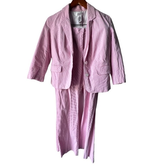 Women's ISAAC MIZRAHI FOR TARGET Suit blazer & pant pink and white Size M. - Picture 2 of 16